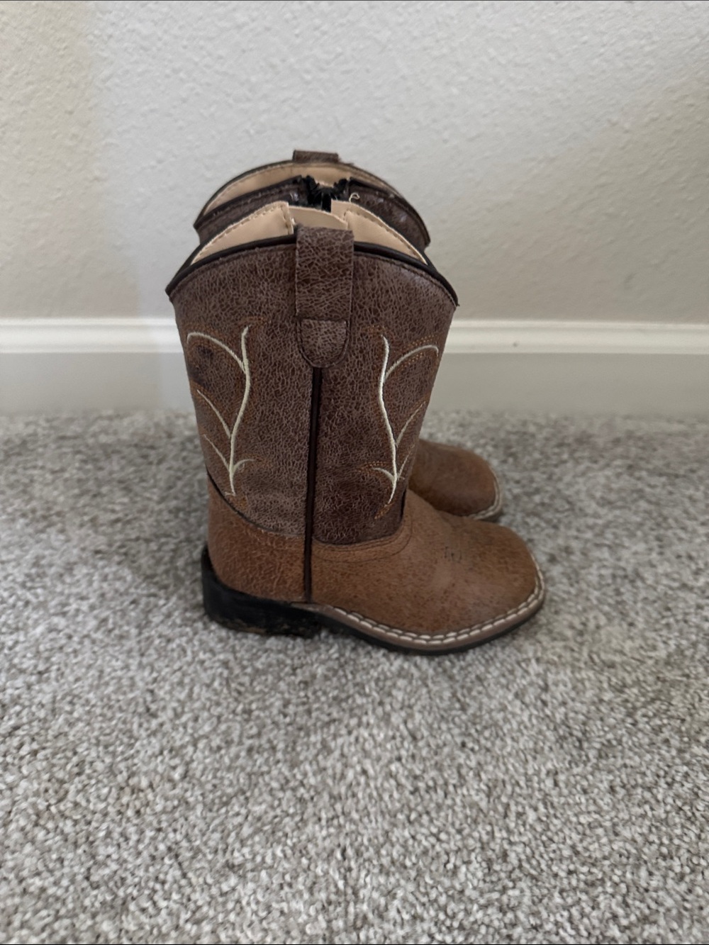 Old West Brown and Cream Kids' Cowboy Boots